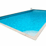 Rectangular Swimming pool with blue water isolated